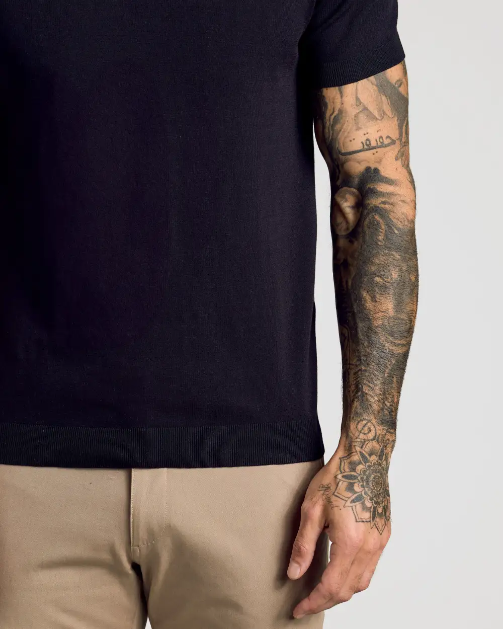 Sweater-Knit Men's Polo Shirt