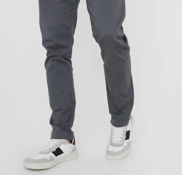 Slate Gray Slim-Fit Twill Pants