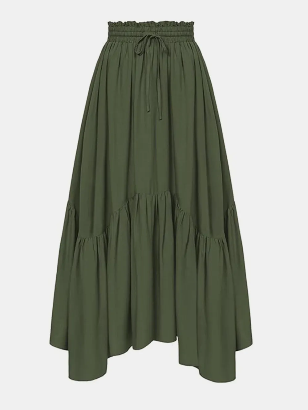 Smocked Waist Band Ruched Skirt