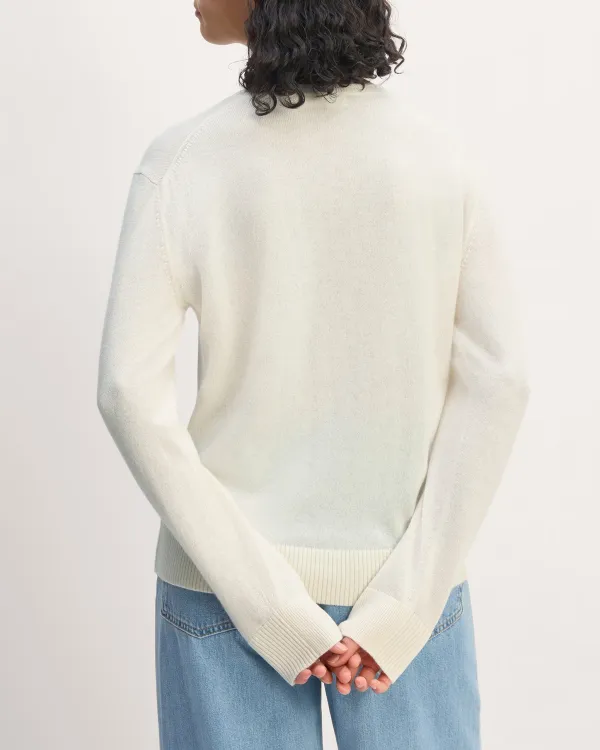 The White Classic Crew in Cashmere