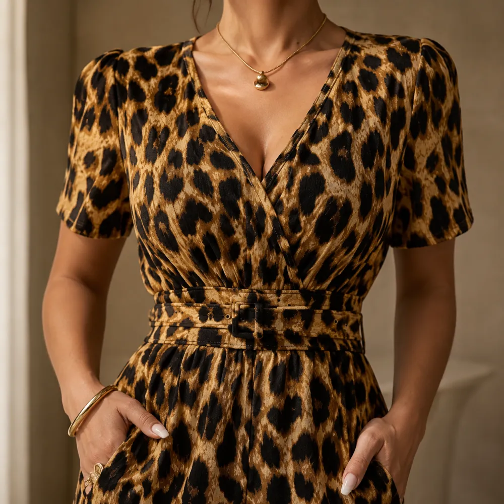 Leopard Print Waist Jumpsuit