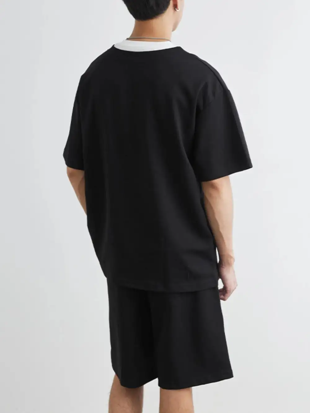 Half Sleeve Coordinated Top And Shorts Set