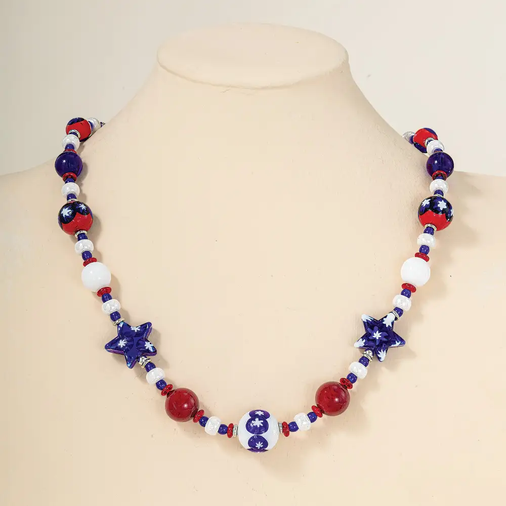 Glass Mosaic Heart Collar Statement Necklace