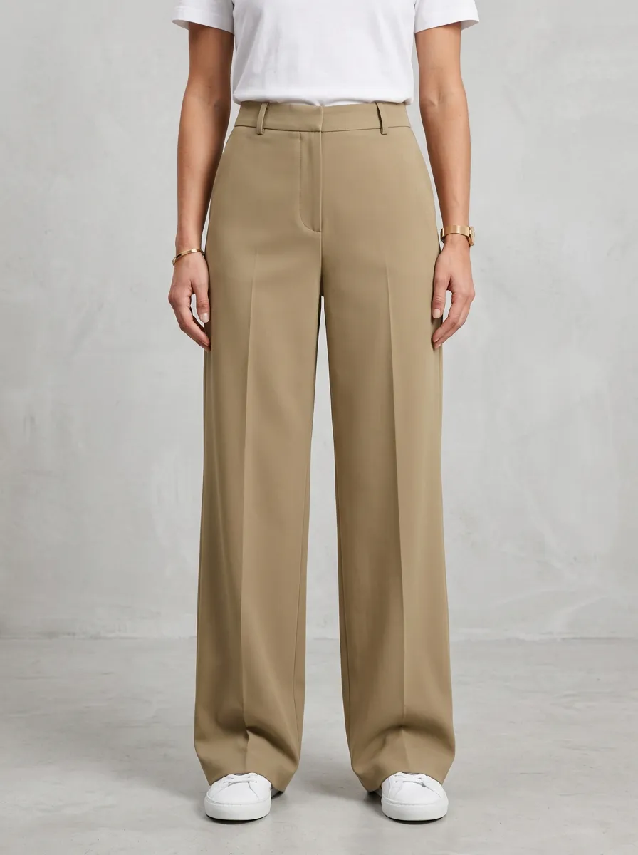 High-Waist Tailored Relaxed Women's Wide-Leg Trousers