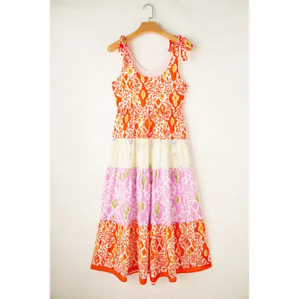 Tied Scoop Neck Sleeveless Midi Dress