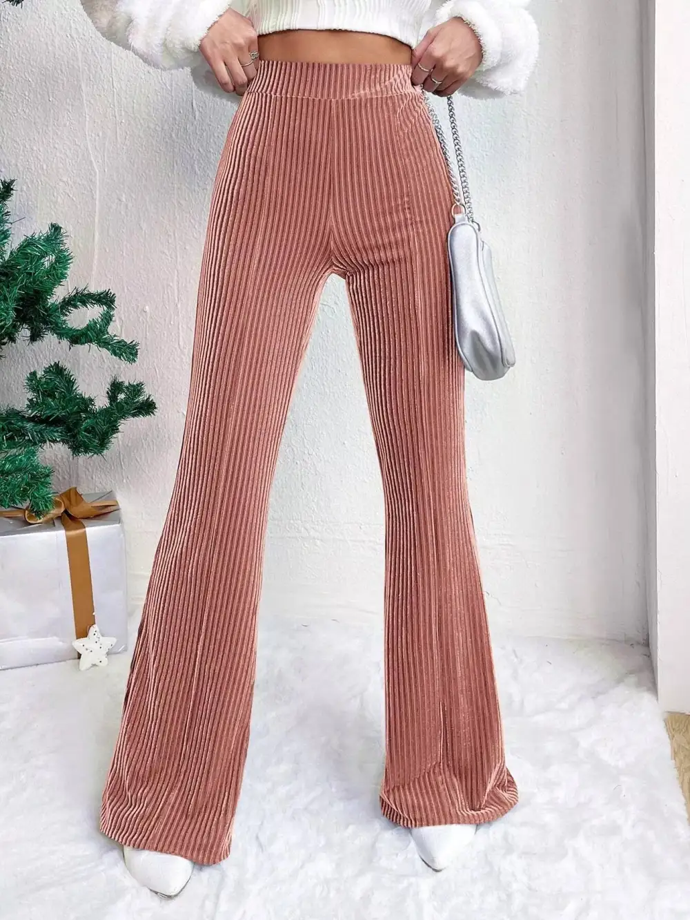 Corduroy High Waist Flare Pants