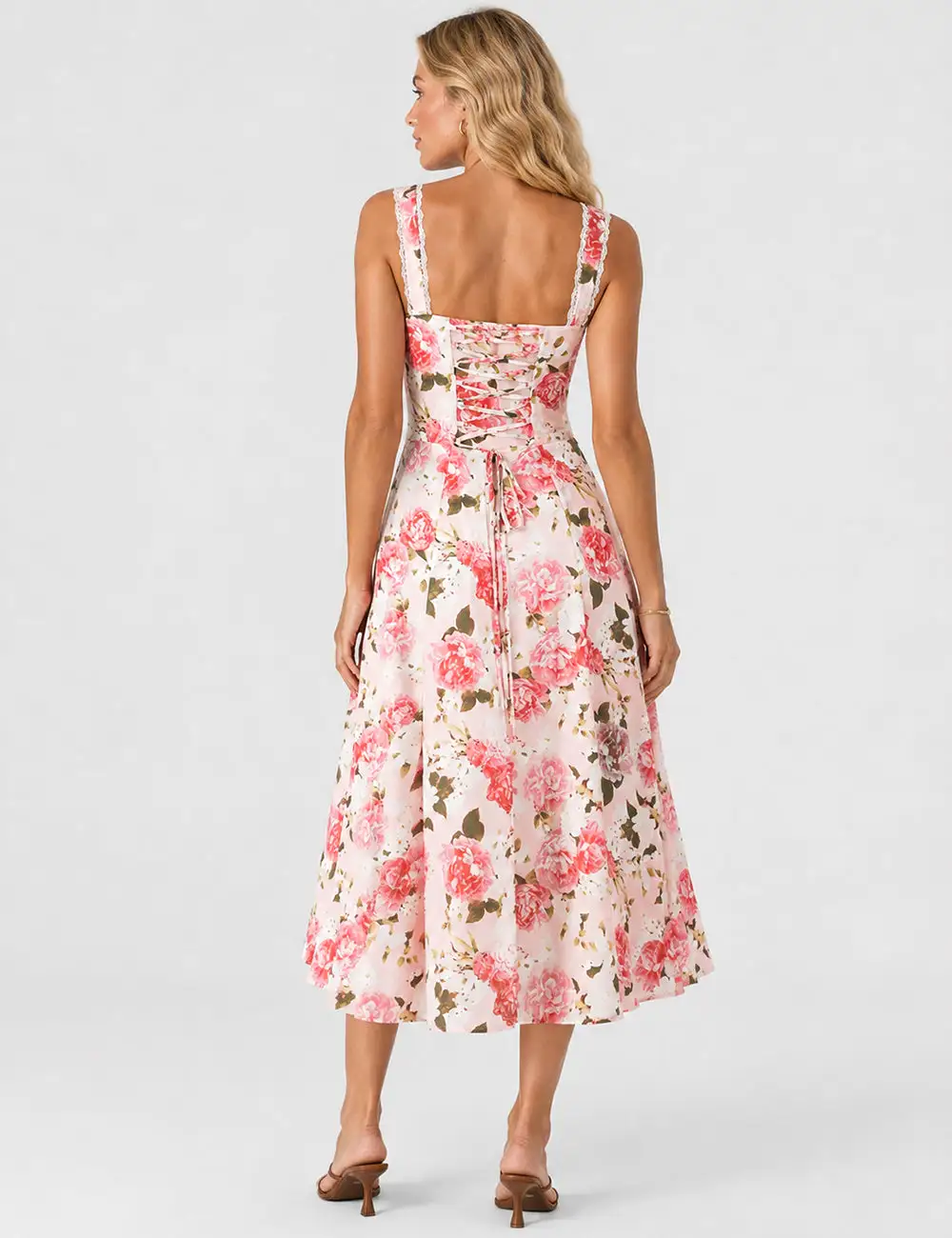 Elegant Sweetheart Neck Midi Dress