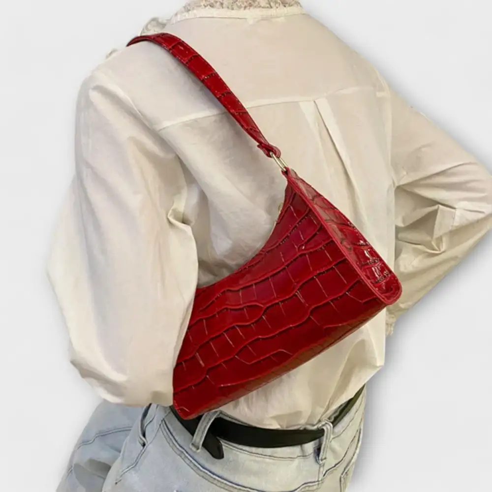 Flat Base Leather Handbag
