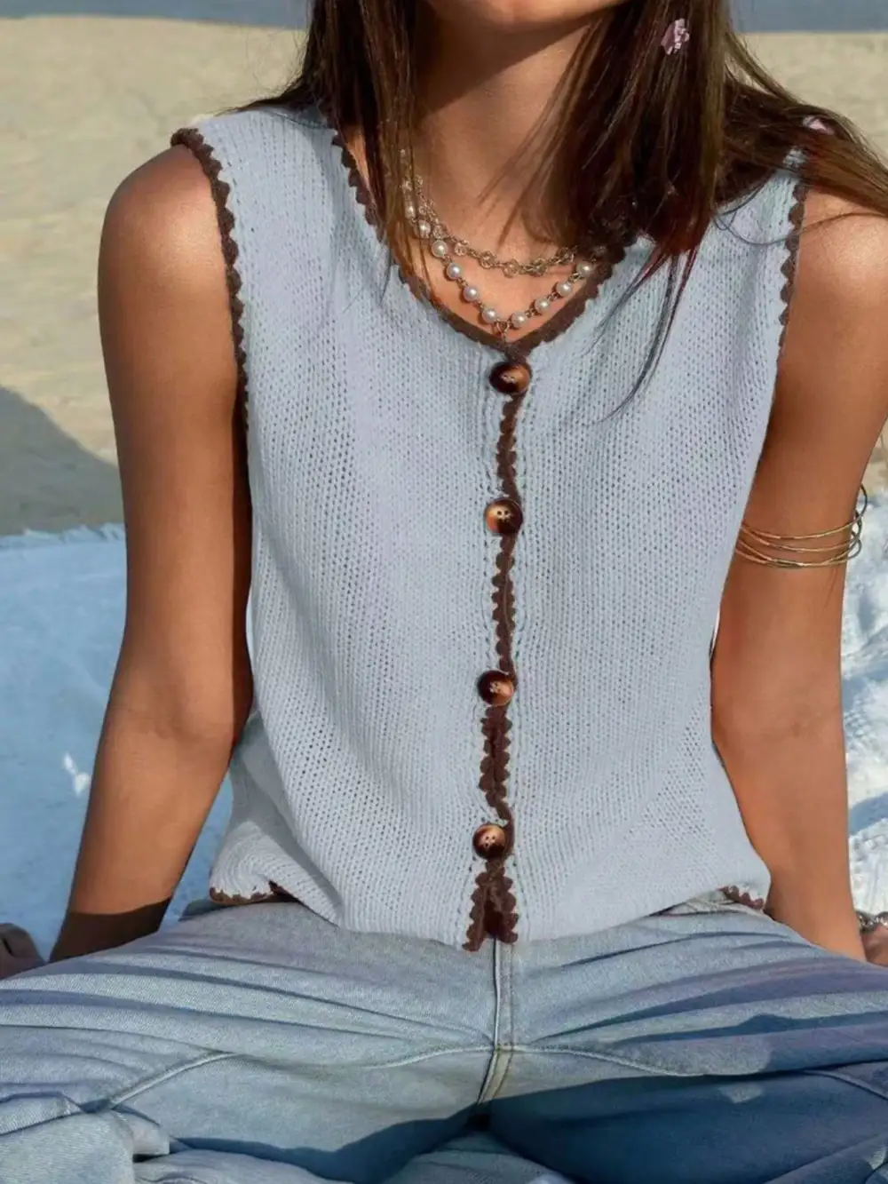 Button Down Sweater Vest