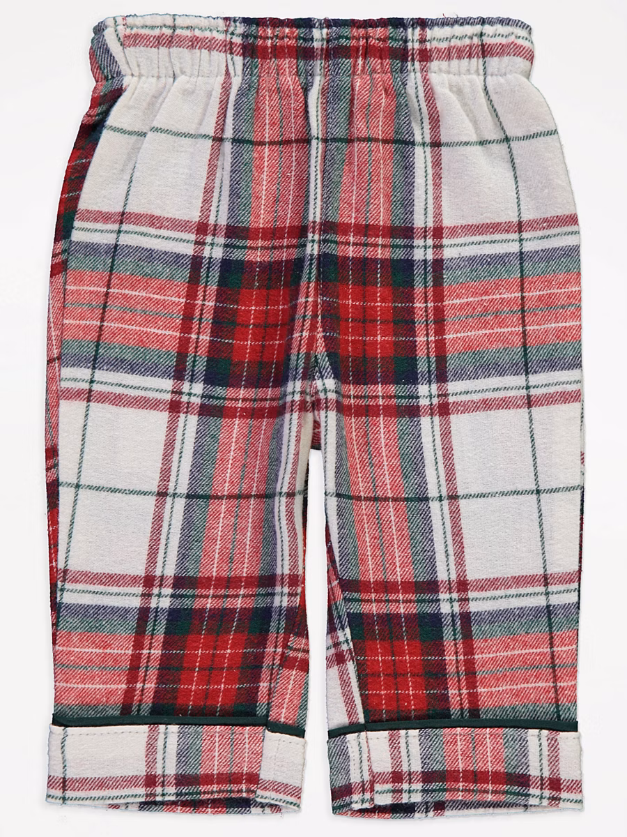 Christmas Red Checked Matching Family Kids Shirt Pyjamas detail 1