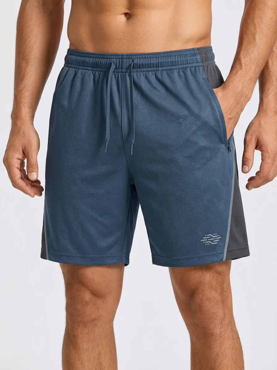 Men's Active Performance Athletic Gym Training Mesh Printed Shorts