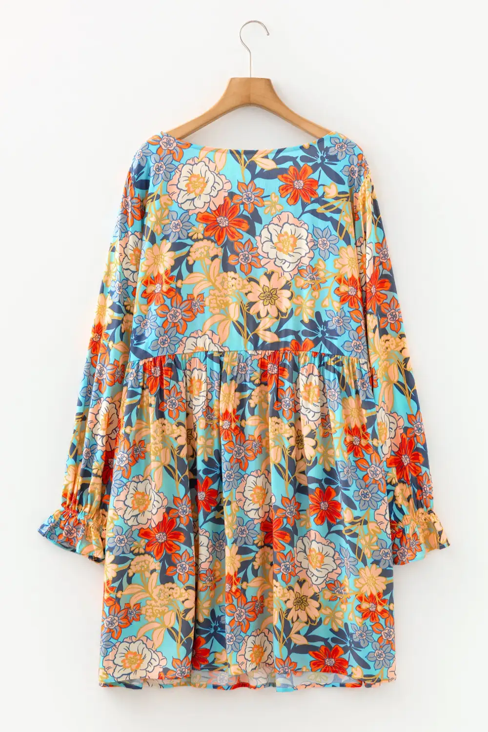 Women's Floral Print Long Sleeve Mini Dress