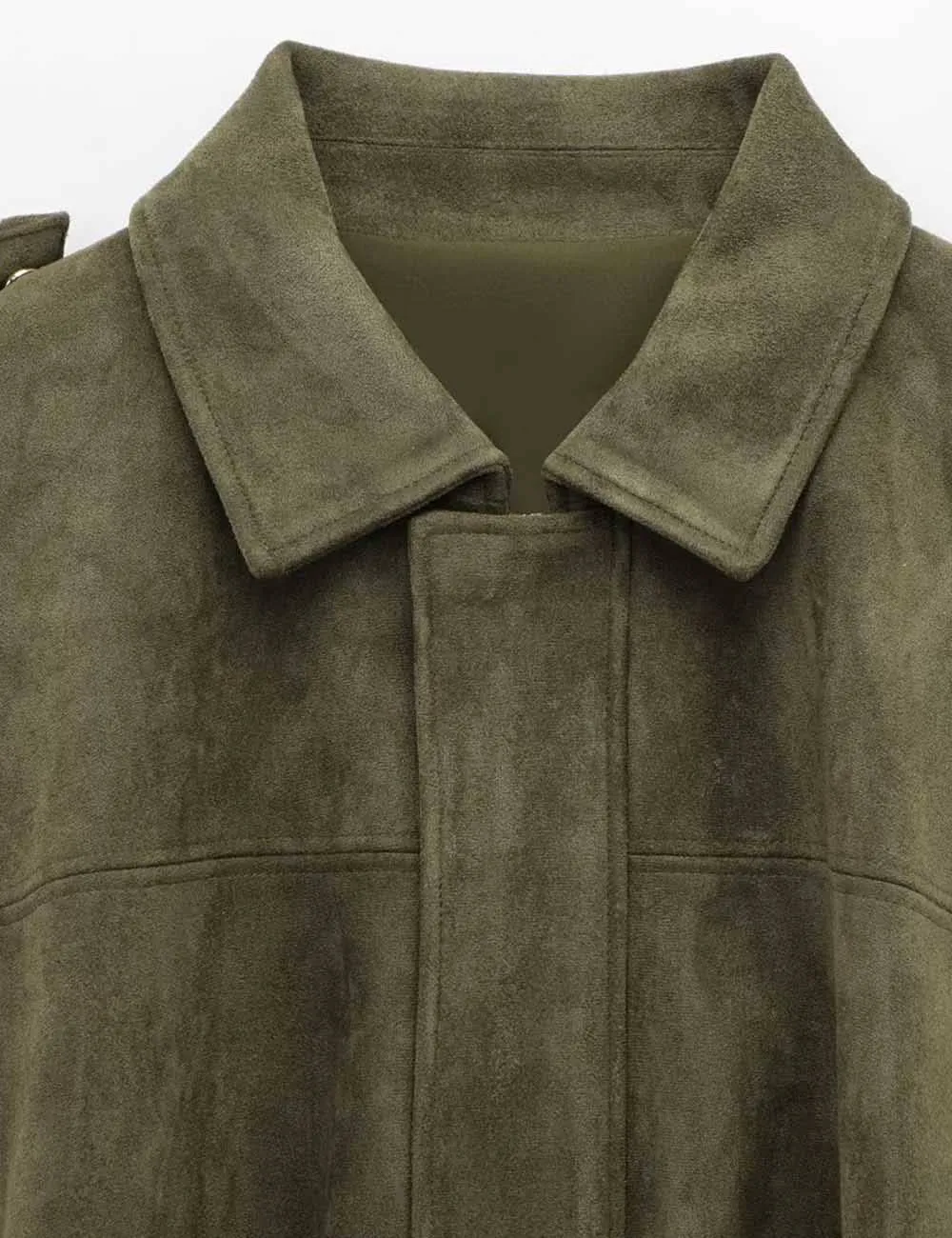Faux Suede Zip-Up Bomber Jacket