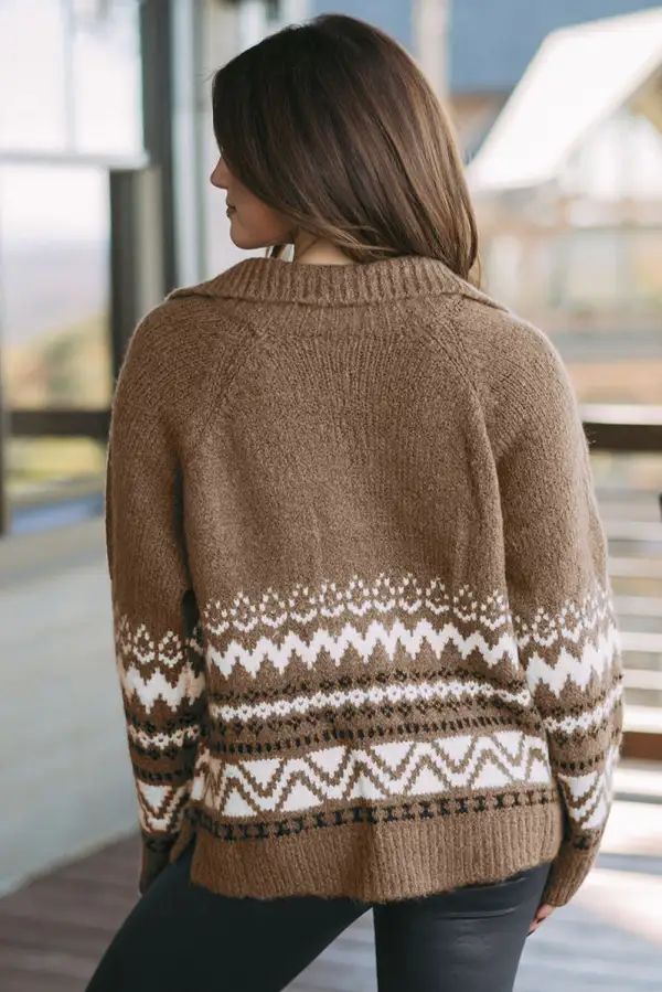 Ribbed Contrast Trim Cardigan