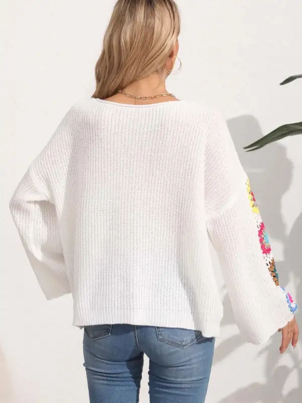 Long Sleeve Crochet Sweater