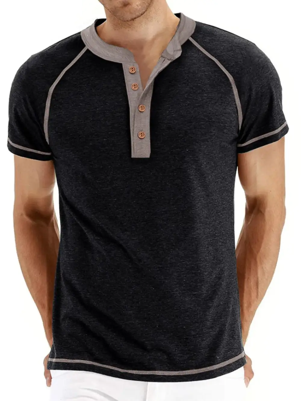 Utility Contrast Detail Collared Polo Shirt