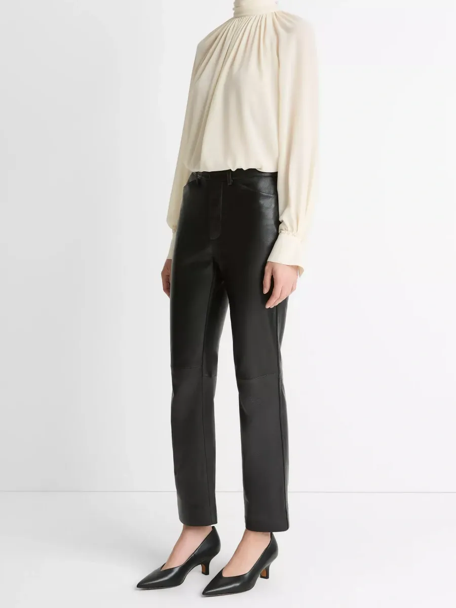 Cropped Leather Pants