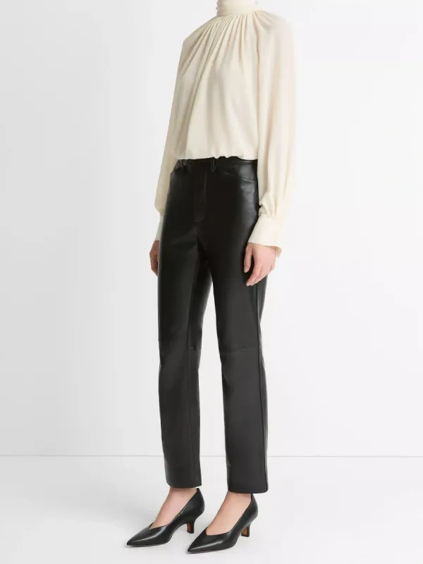 Cropped Leather Pants