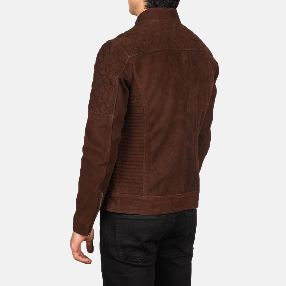 Men's Classic Biker Suede Quilted Jacket