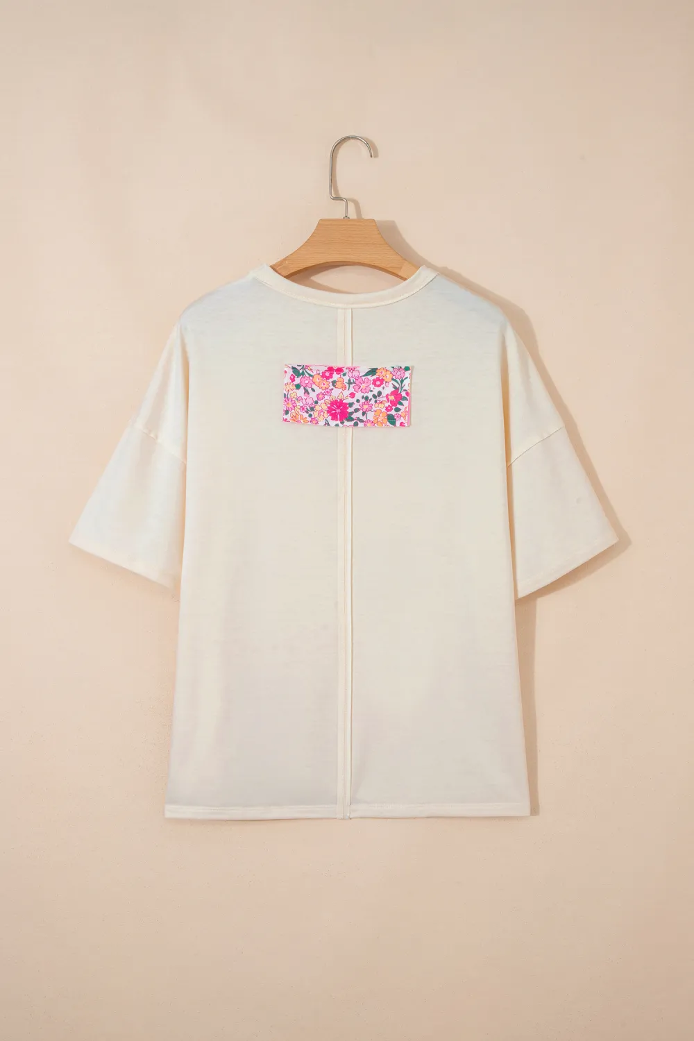 Jet Stream Floral Patched Raw Tee