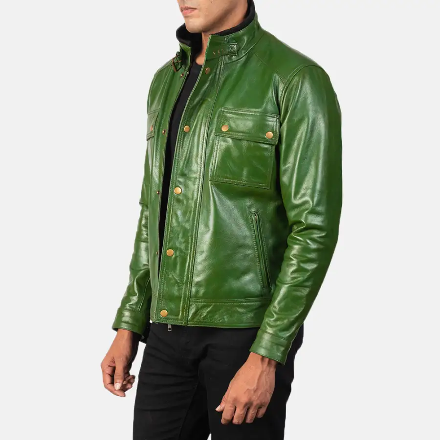 Men's Refined Biker Leather Distressed Jacket