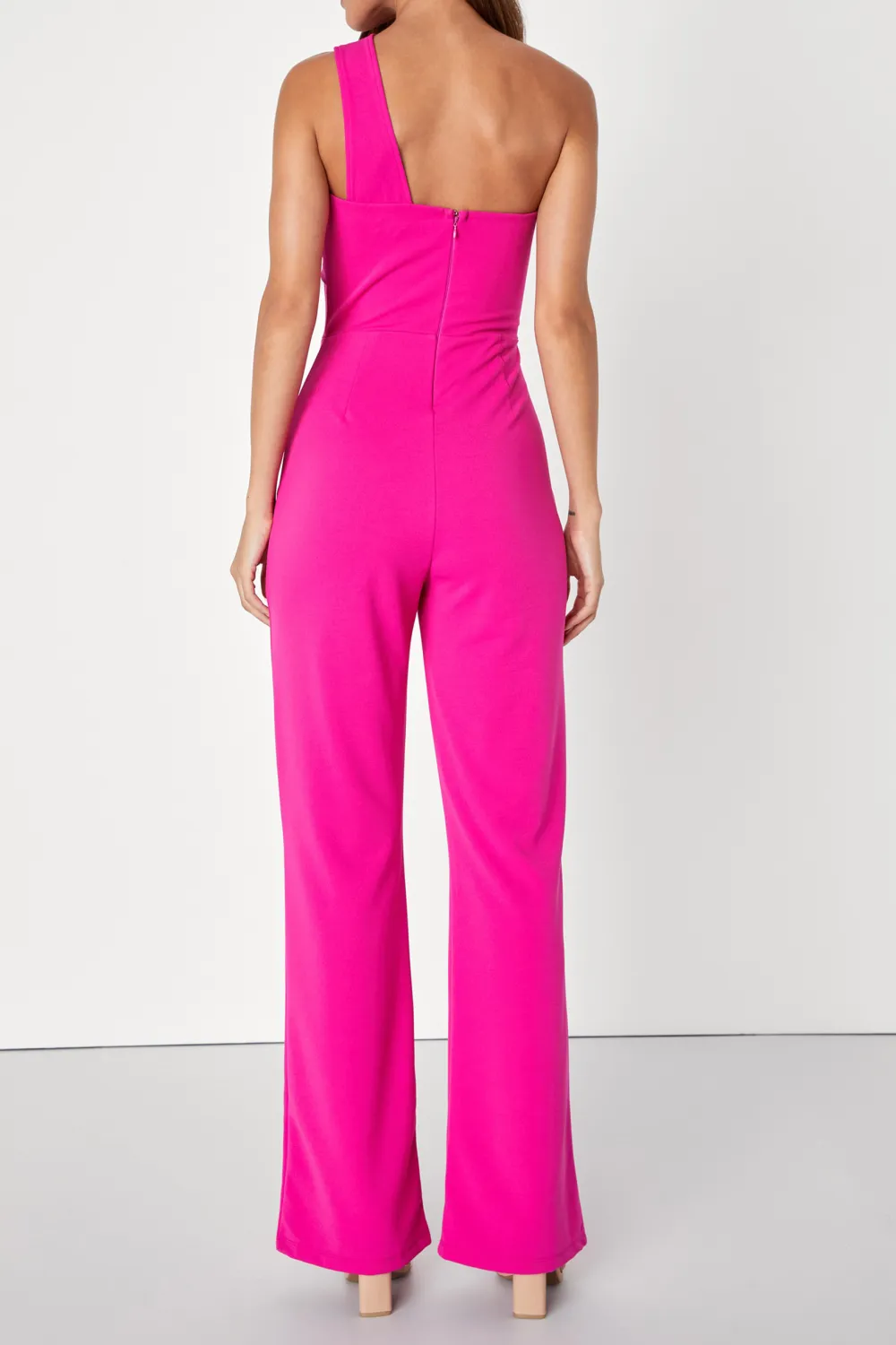 Casual Style One-Shoulder Sleeveless Jumpsuit