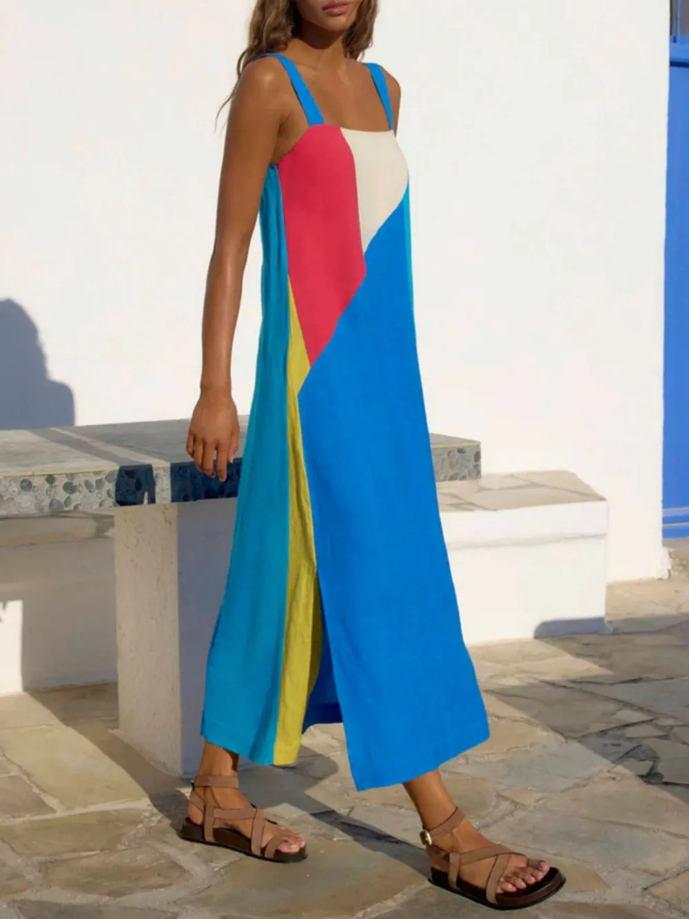 Relaxed Shape Striped Midi Dress