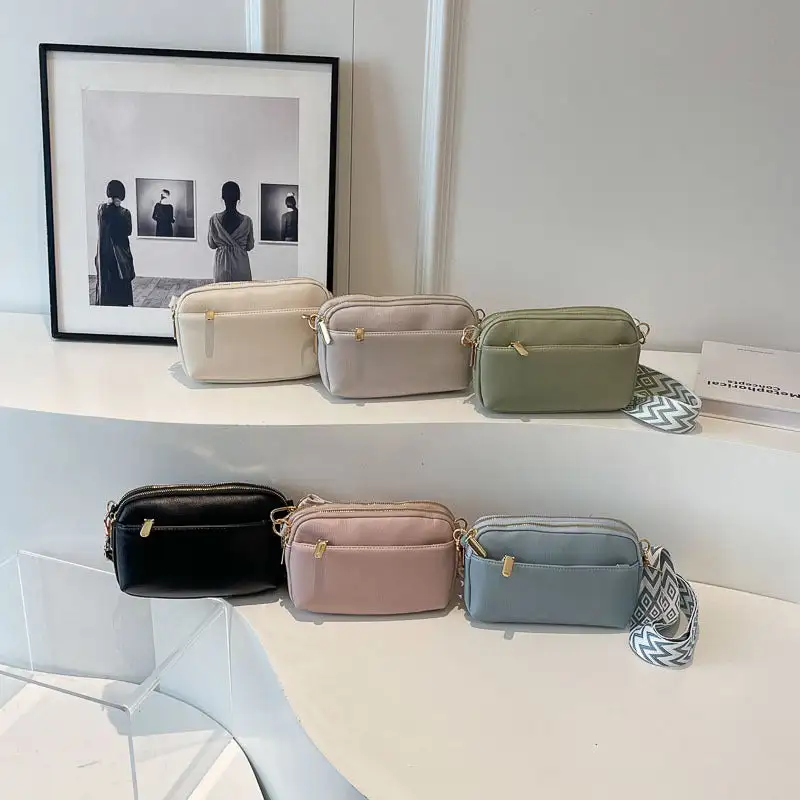 Soft Compact Faux Leather Square Crossbody Bag