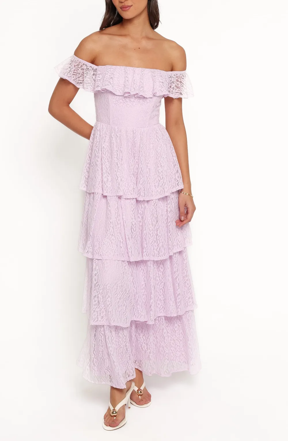 Short Sleeve Straight Neck Maxi Dress