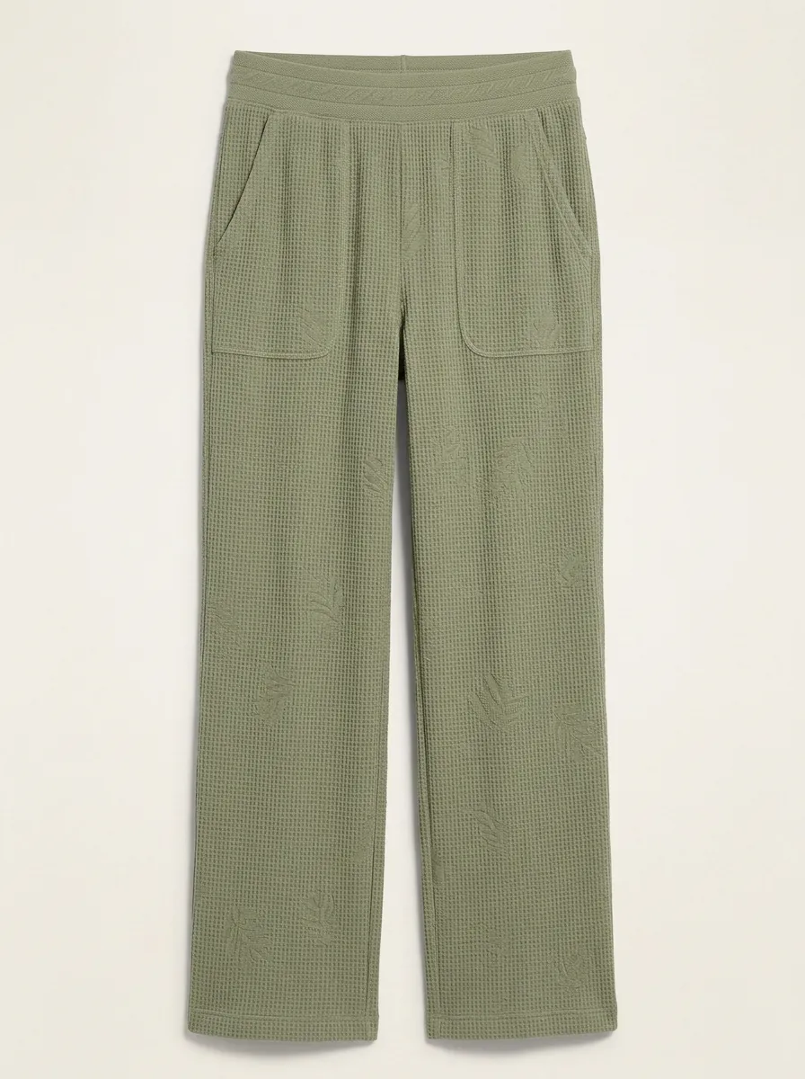 Women's Daily Tropical Leaf Print Printed Waffle Lounge Pants