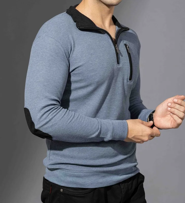 Blue Casual Button Up Shirt