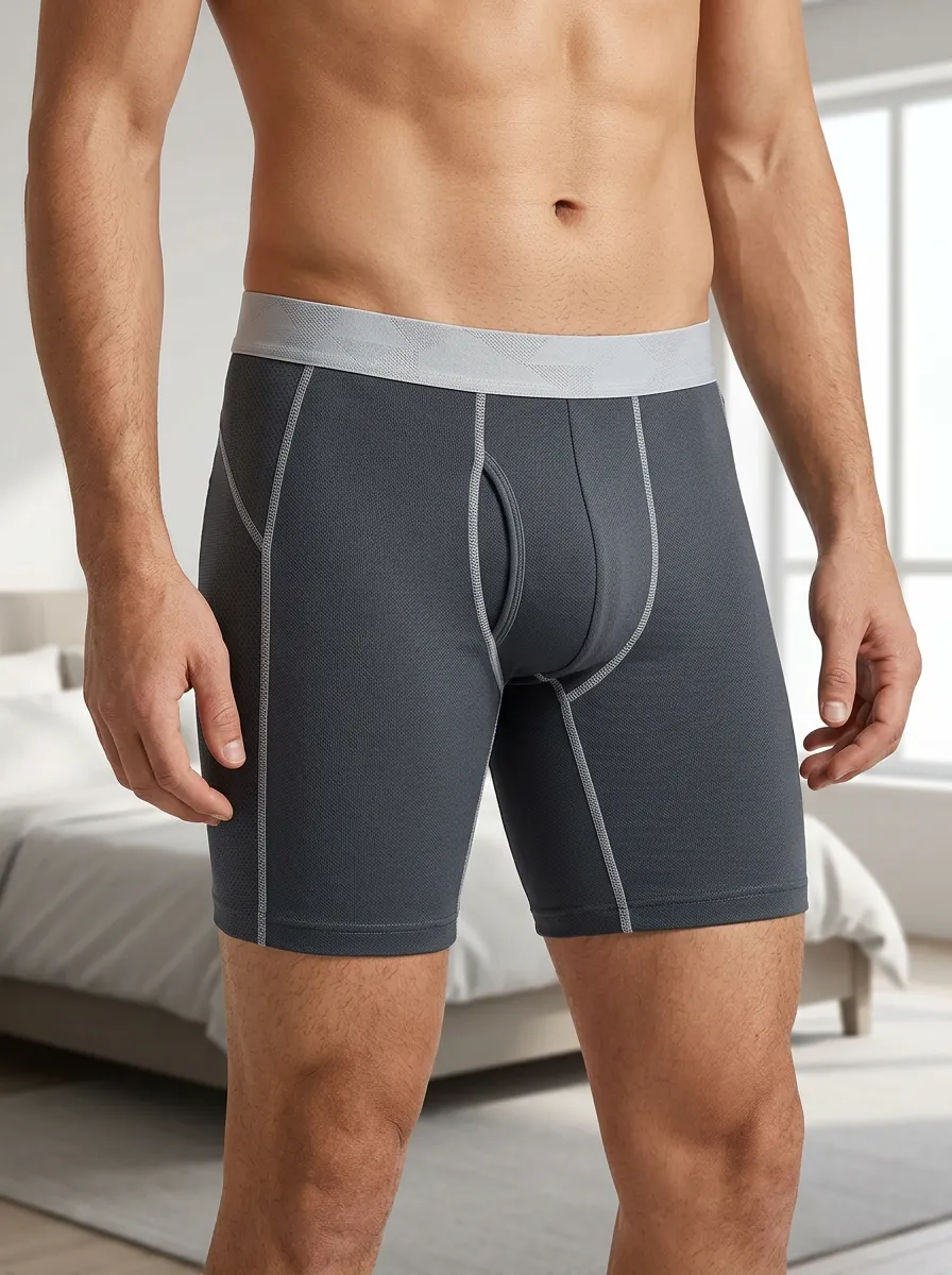 Core Mesh Performance Athletic Casual Look Men's Boxer Briefs