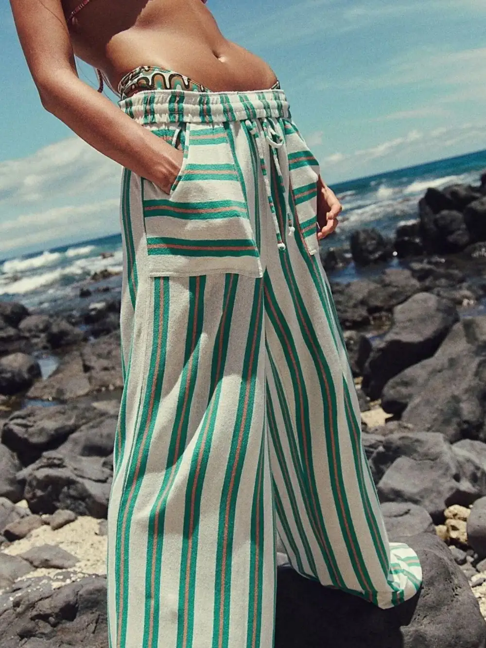 Striped Drawstring Pants