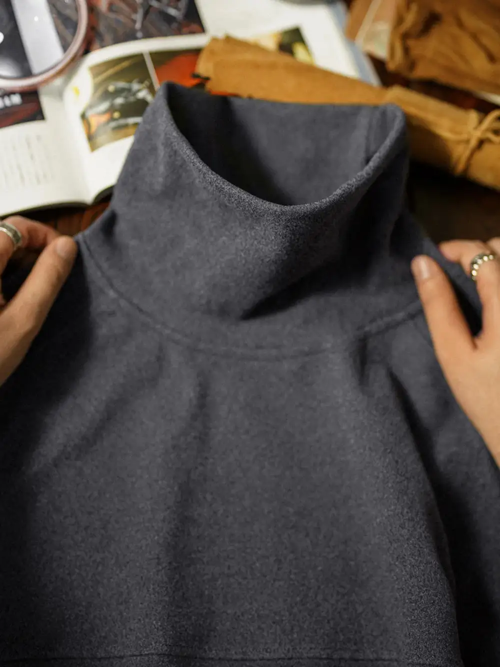 Plain Dralon High Neck Sweatshirt