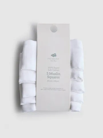 5pk Cotton Muslin Cloths