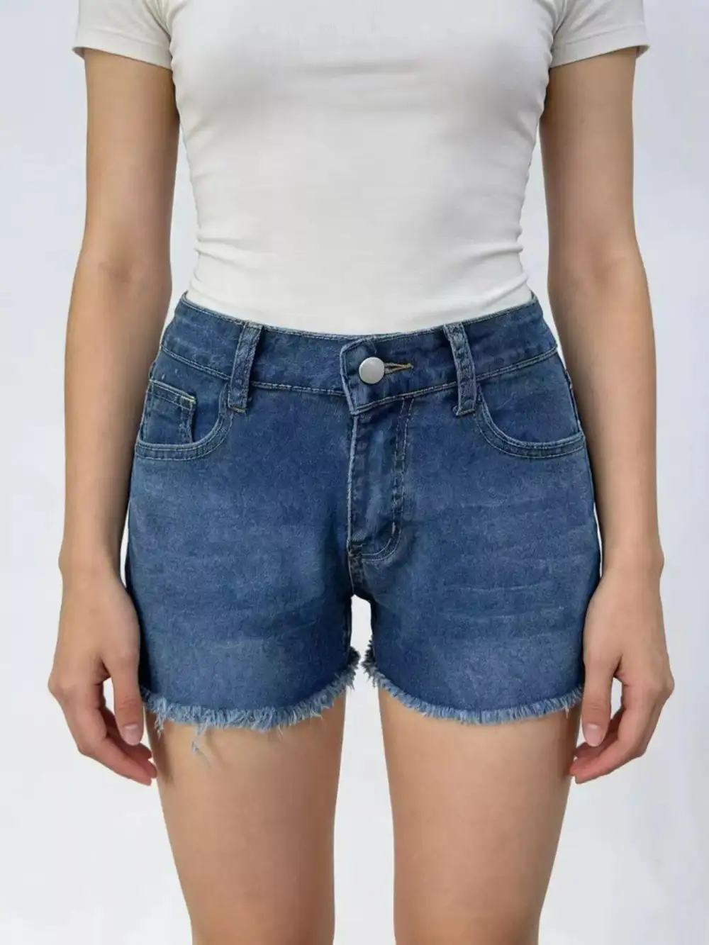 Essential Raw Hem Denim Shorts