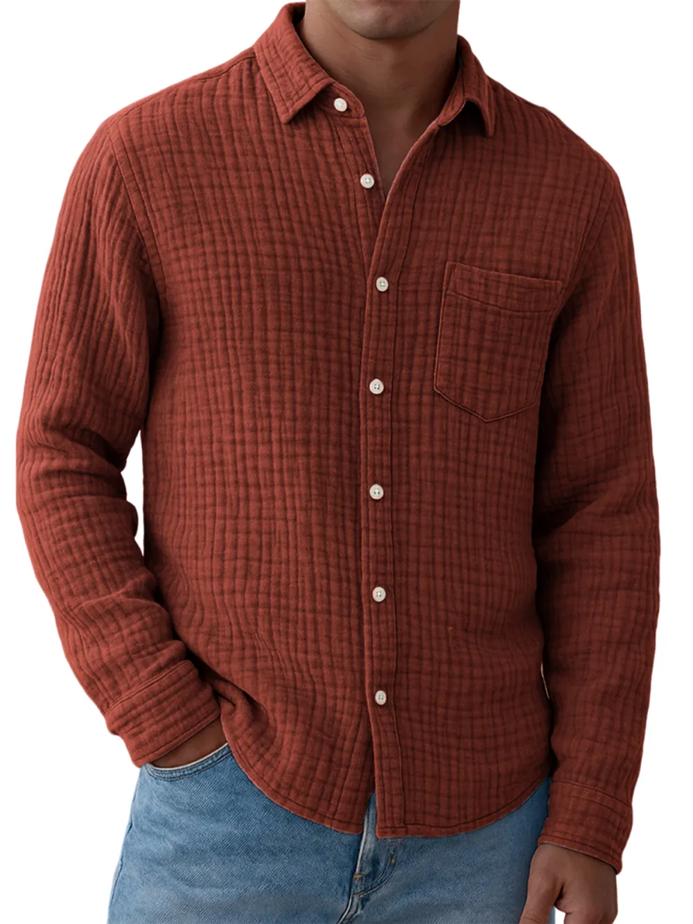 Gauze Cotton Pocket Shirt
