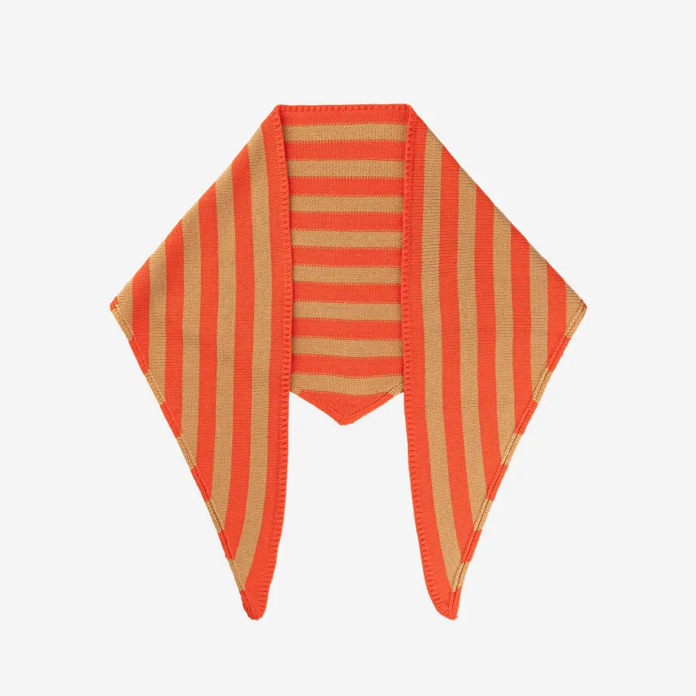 Knit Striped Triangle Fashion Scarf