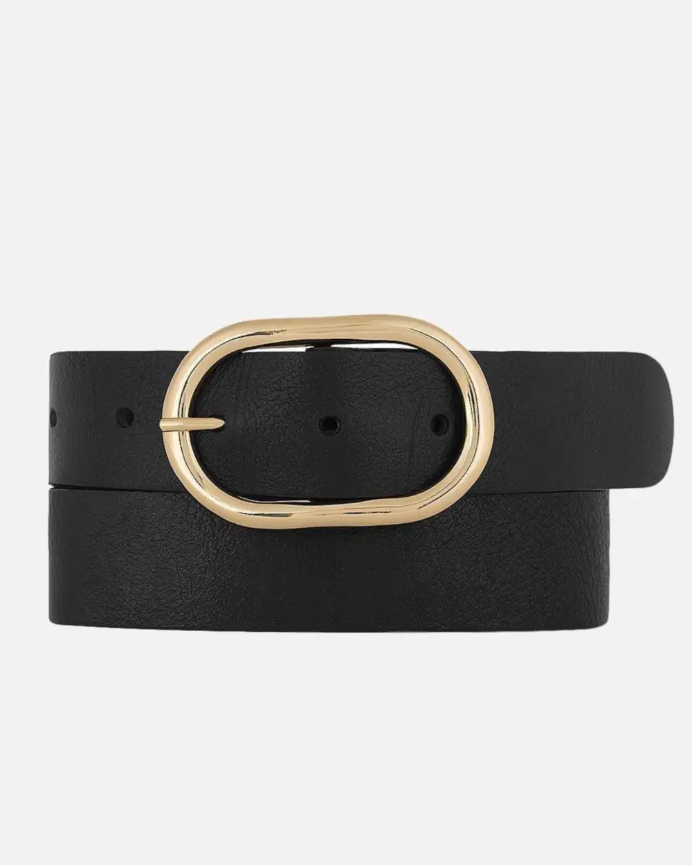 Oval Buckle Leather Waist Belt