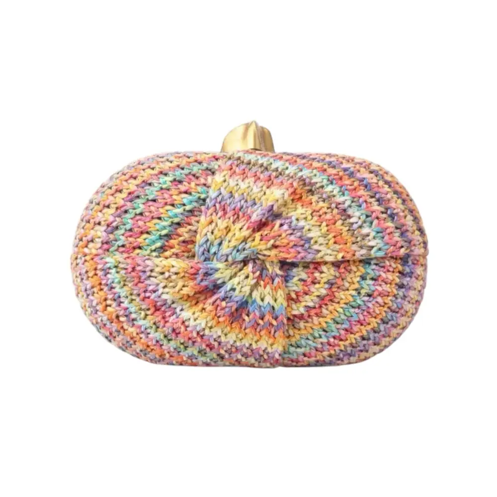 Twist Straw Clutch Crossbody Bag - Rainbow
