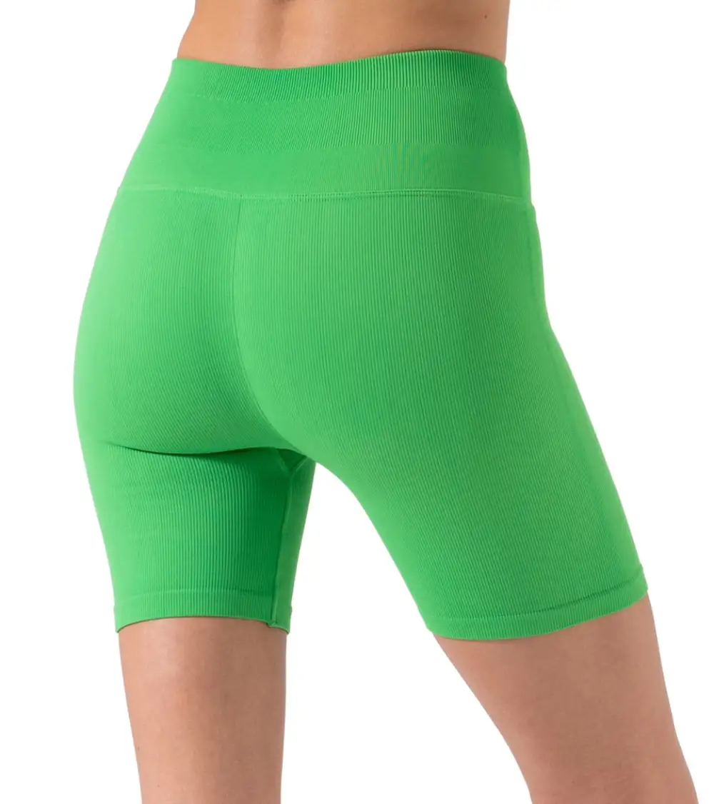Shaped Waist Ribbed Yoga Shorts
