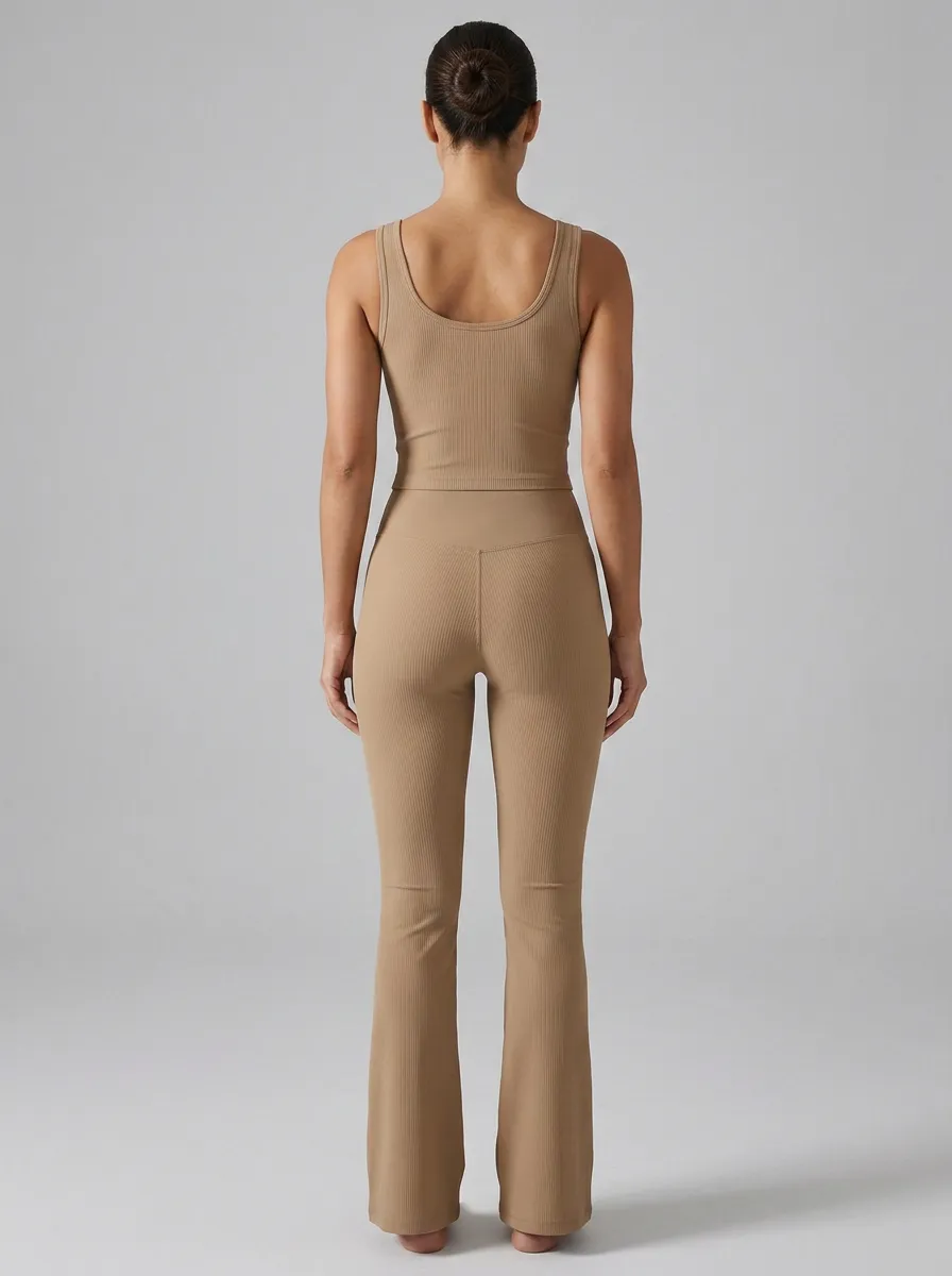 Two-Piece Women's Tank Top Flare Pants Active Set