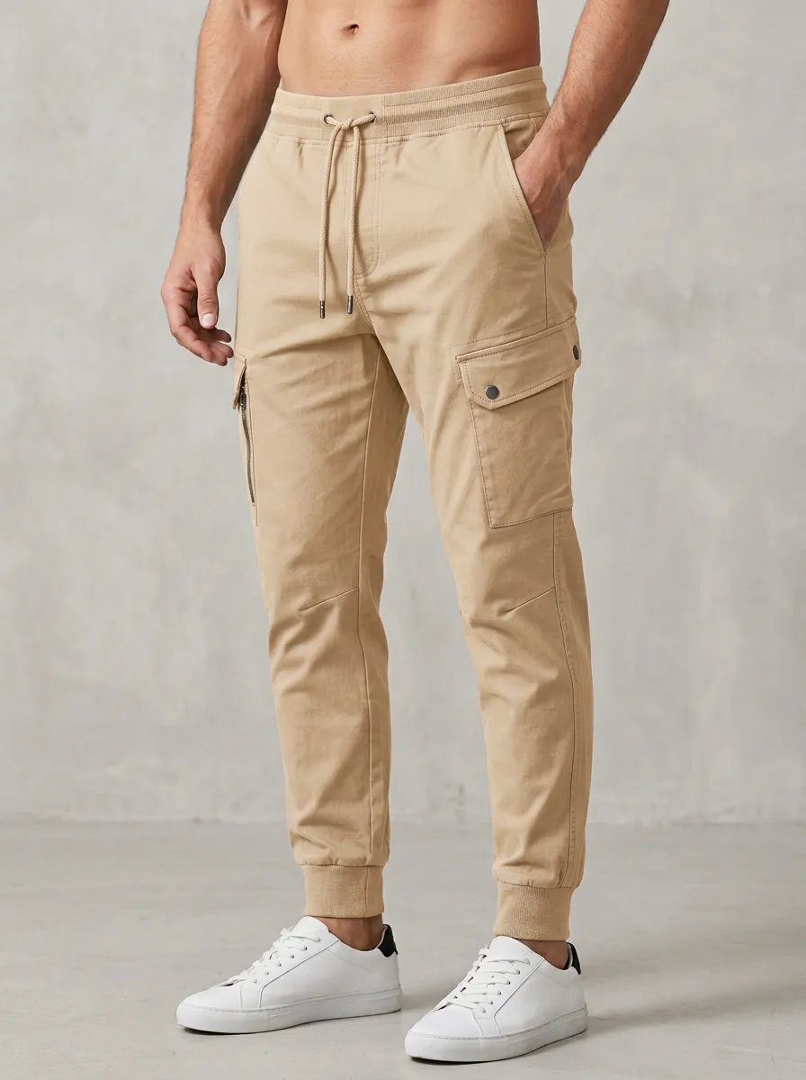 Practical Graphic Print Style Men's Cargo Jogger Pants