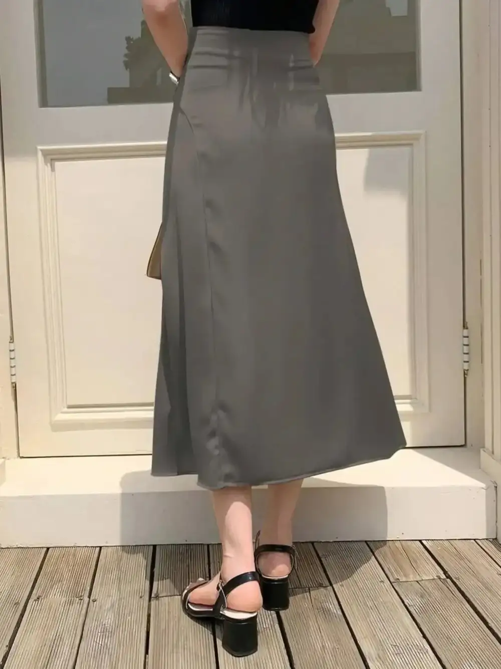 Airy Wrap Asymmetric Skirt