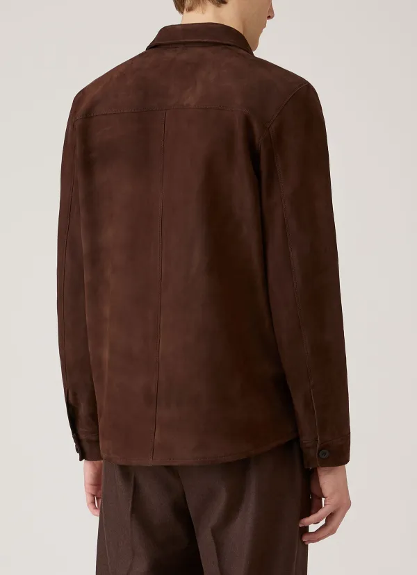 Lightweight Suede Utility Overshirt