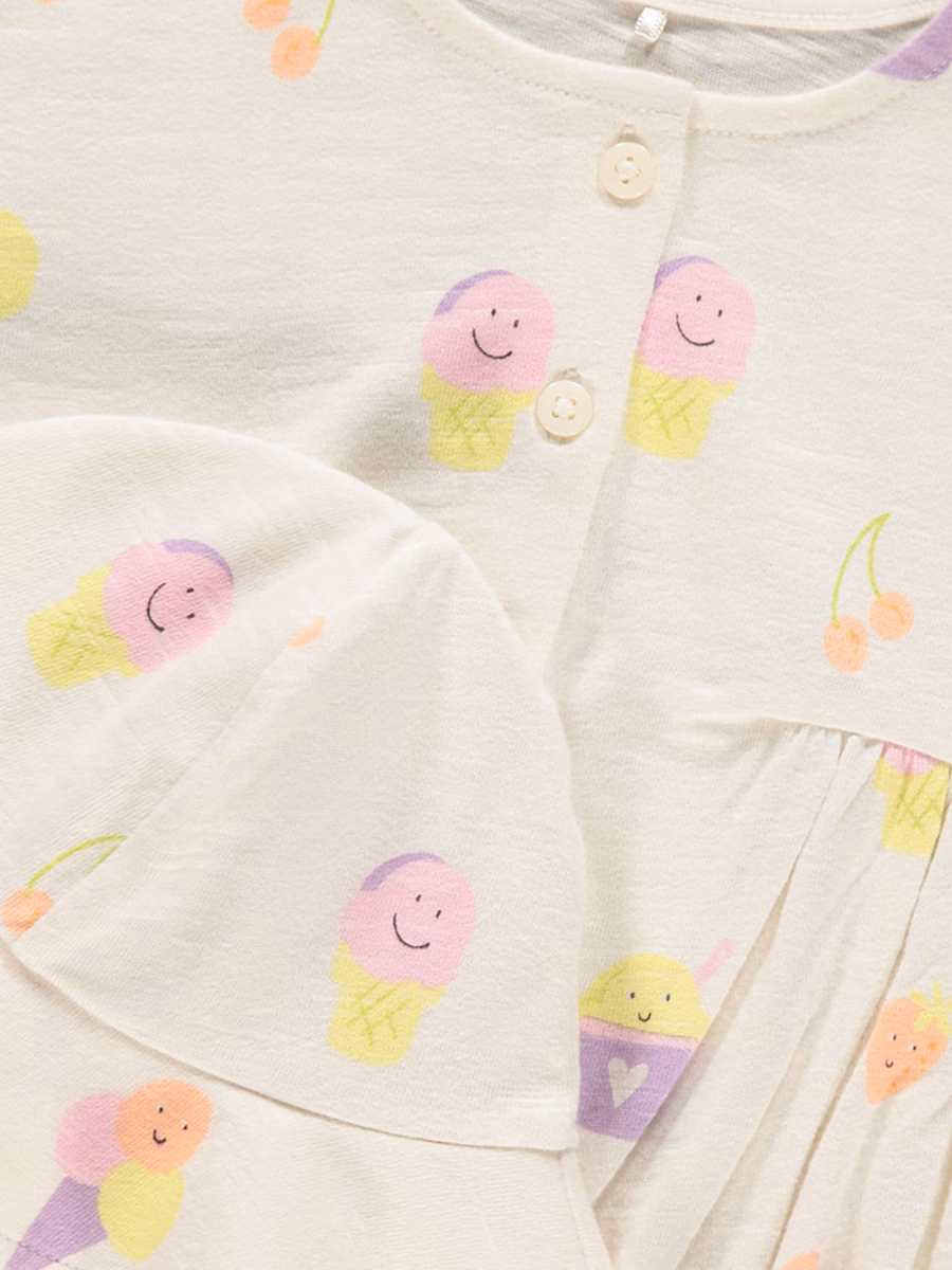 Ice Cream Sleeveless Romper and Bucket Hat Set detail 1