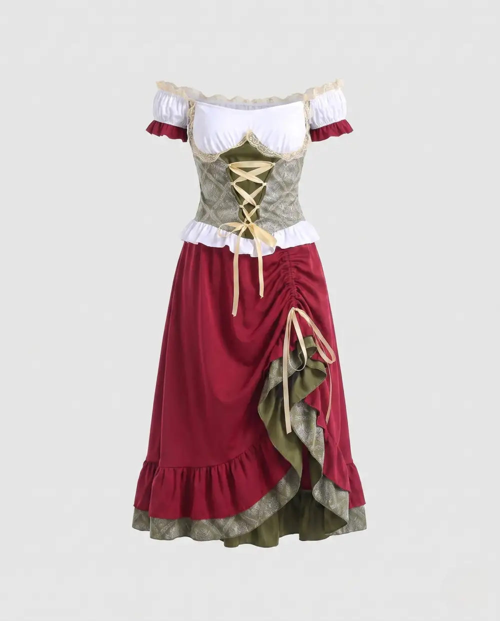 Women's Embroidered Dirndl-Inspired Dress