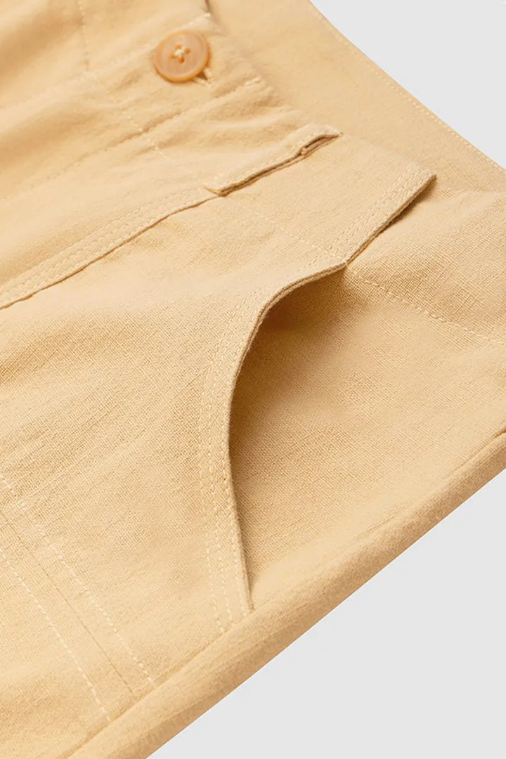 Solid Slant Pocket Low Waist Flare Pants Without Belt