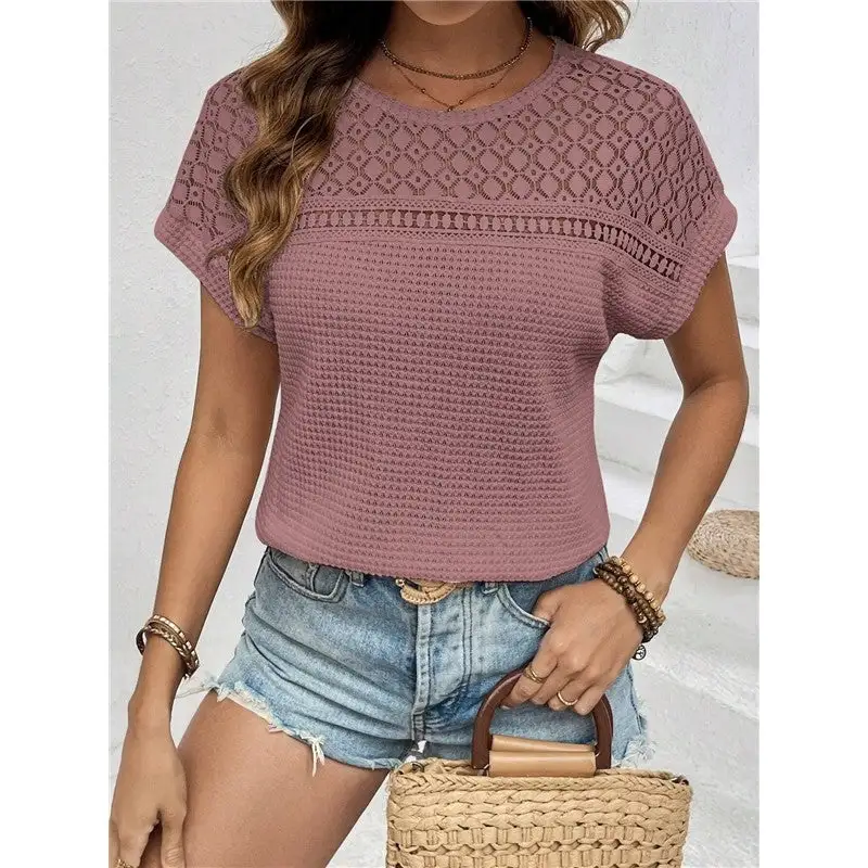 Women's Openwork Raglan-Sleeve T-Shirt