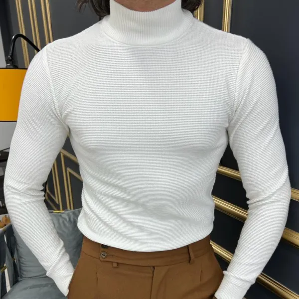 Easy Wear Slim Fit Cotton Turtleneck Sweater